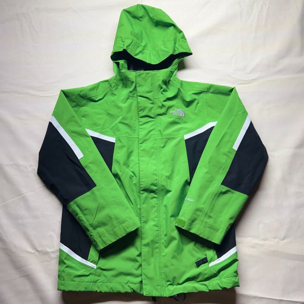 The North Face Youth Boys Nimbo Triclimate HyVent Jacket Green/Blk M 10/12.Read